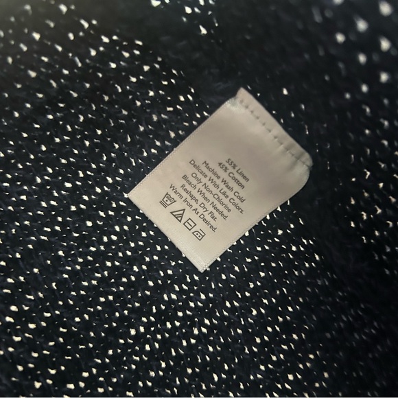 Eddie Bauer Women's Medium Linen Cotton Blend Navy Blue Knit Cardigan - Picture 3 of 4